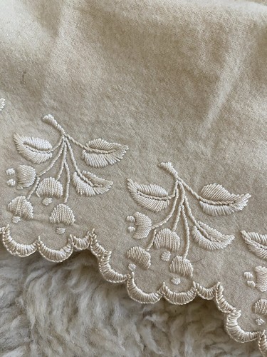 antique VTG wool linen skirt cottage small girl woman 1900s victorian slip beige - Picture 18 of 18