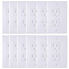 Childproof Electric Outlet Covers - Self-Closing Plugs for Baby Safety, 12 Pack