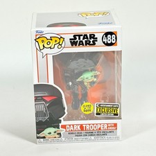 Star Wars: Dark Trooper con Grogu Glow-in-the-Dark Pop! Figura Vinilo con Protector