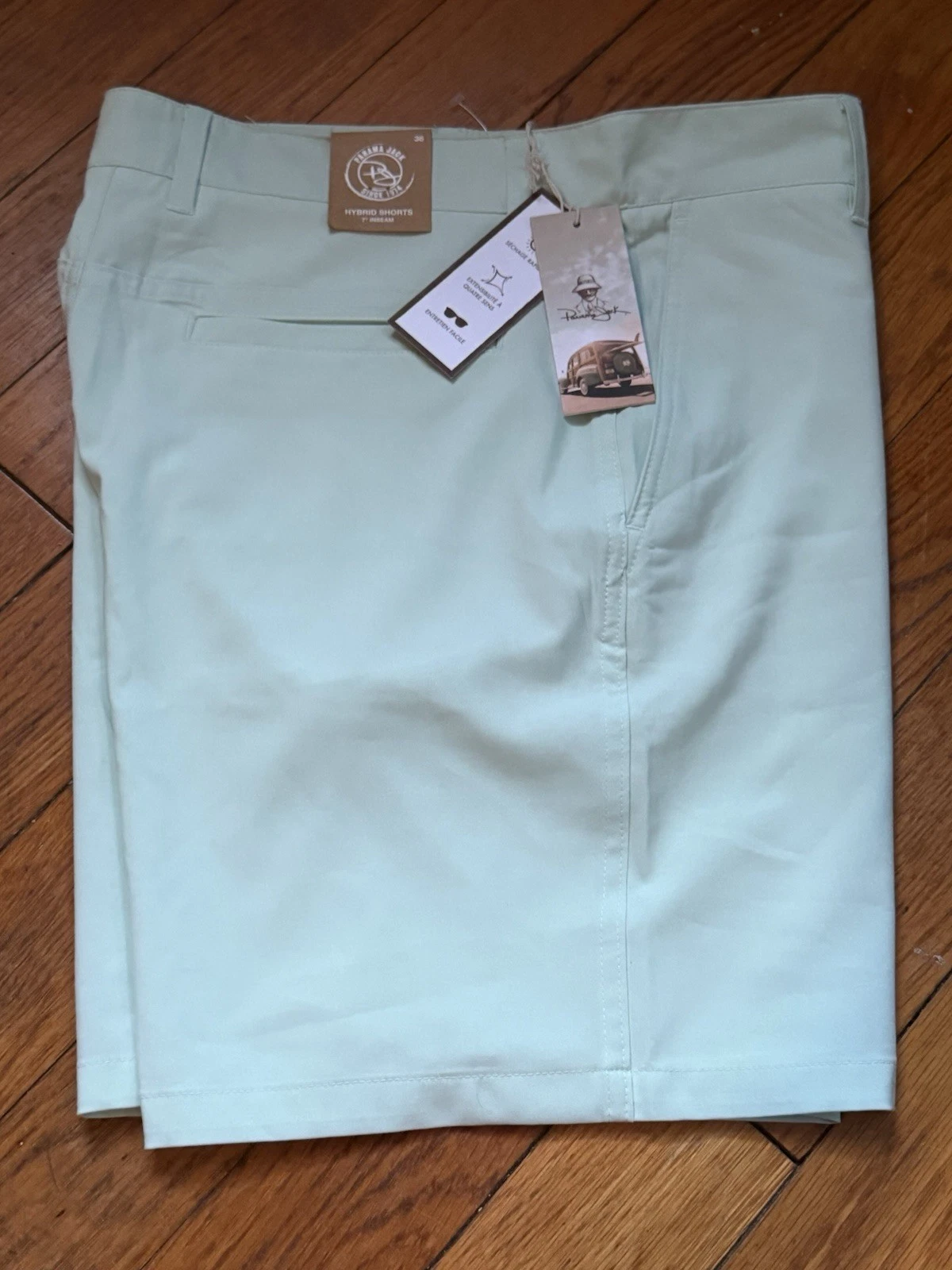 Panama Jack Men's Hybrid Shorts Stretch Performance Quick Dry Size 36 Mint Green