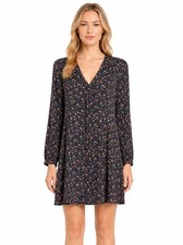 Madewell x Sezane Silk Elly Shirt Dress Size Small Floral Boho Dark Fairy Whimsy
