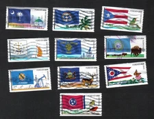 #4313-22 Flags of Our Nation, Used Se-Tenent Set #5, Forever, Off Paper