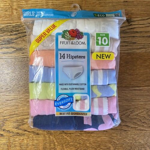 Fruit Of The Loom Mädchen 14er Pack Hipster Unterwäsche Gr. 10 Mehrfarbig Atmungsaktiv