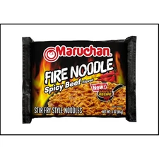 12x Maruchan Fire Spicy Beef Noodle Stir Fry Noodles Ramen Saucy Bag Go Food 3oz