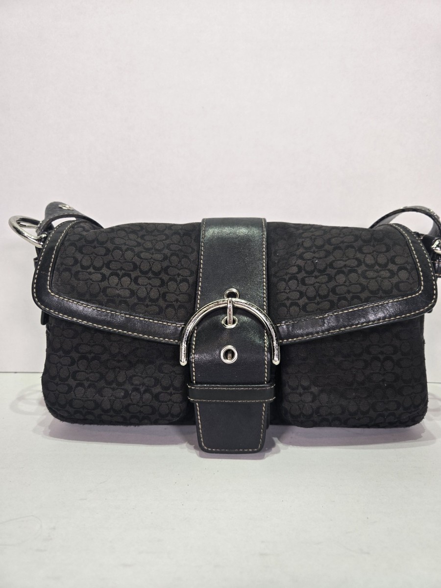 Coach 1463 Vintage Black Soho Flap Y2K Signature C Canvas