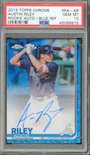 2019 Topps Chrome Rookie Autographs Austin Riley Blue Refractor /150 - PSA 10