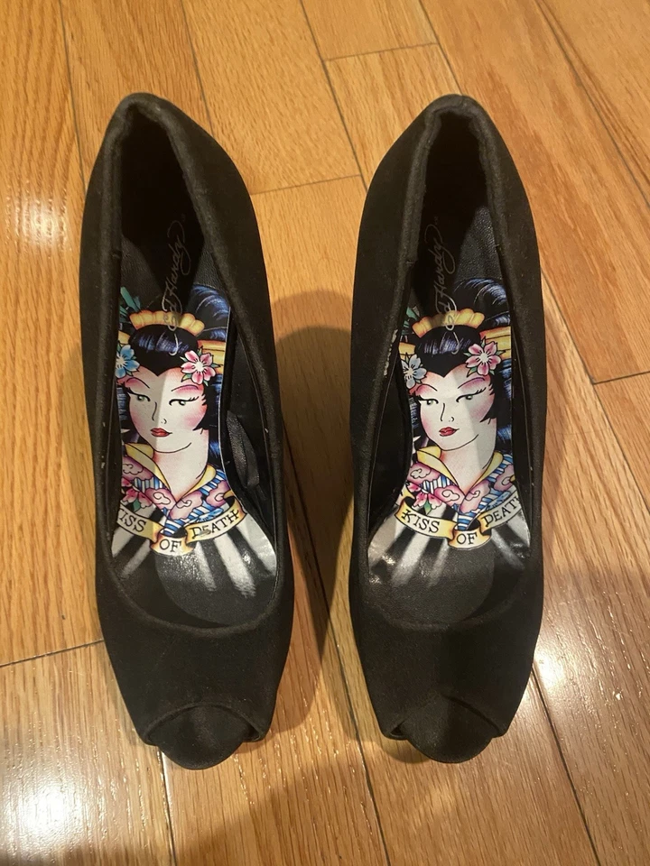 Zapatos de plataforma de tacón de cuña Ed Hardy Veva talla 7 Foto 2 de 4