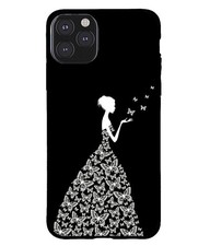 Butterfly Princess Phone Case Black White  Slim Shockproof Protective Cover