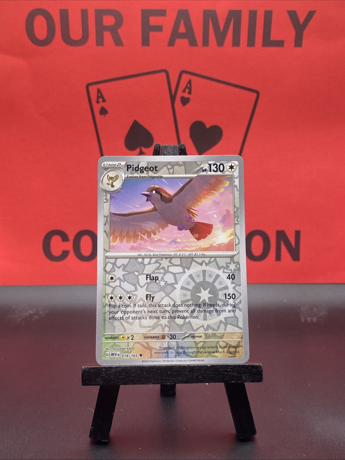Pidgeot 018/165 Scarlet & Violet 151 Pokemon TCG Reverse Holo Uncommon 2023 NM