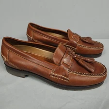 Johnston & Murphy Tassel Loafers Men 9.5D Wide Round Leather Slip-On