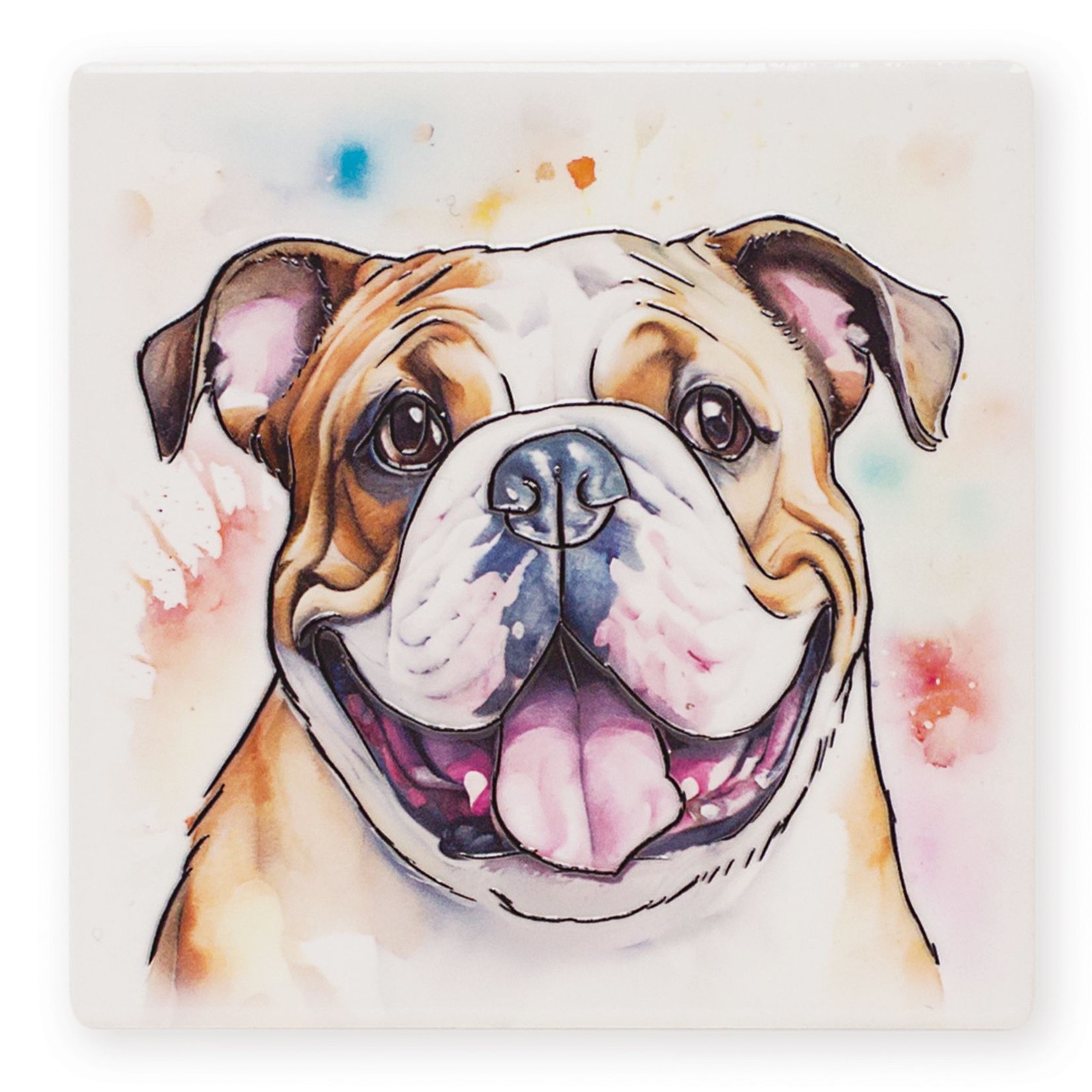 English Bulldog Dog Ceramic Drinks Coaster - Arora Gift NEW