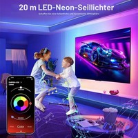 Macchiatto Neon LED Streifen 20M, Neon Flex RGB LED Strip, IP65 Wasserdicht FüR
