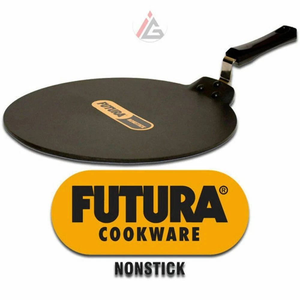 Hawkins - Futura Q41 Non Stick Flat Dosa Tava Griddle 33cm with Plastic Handle -