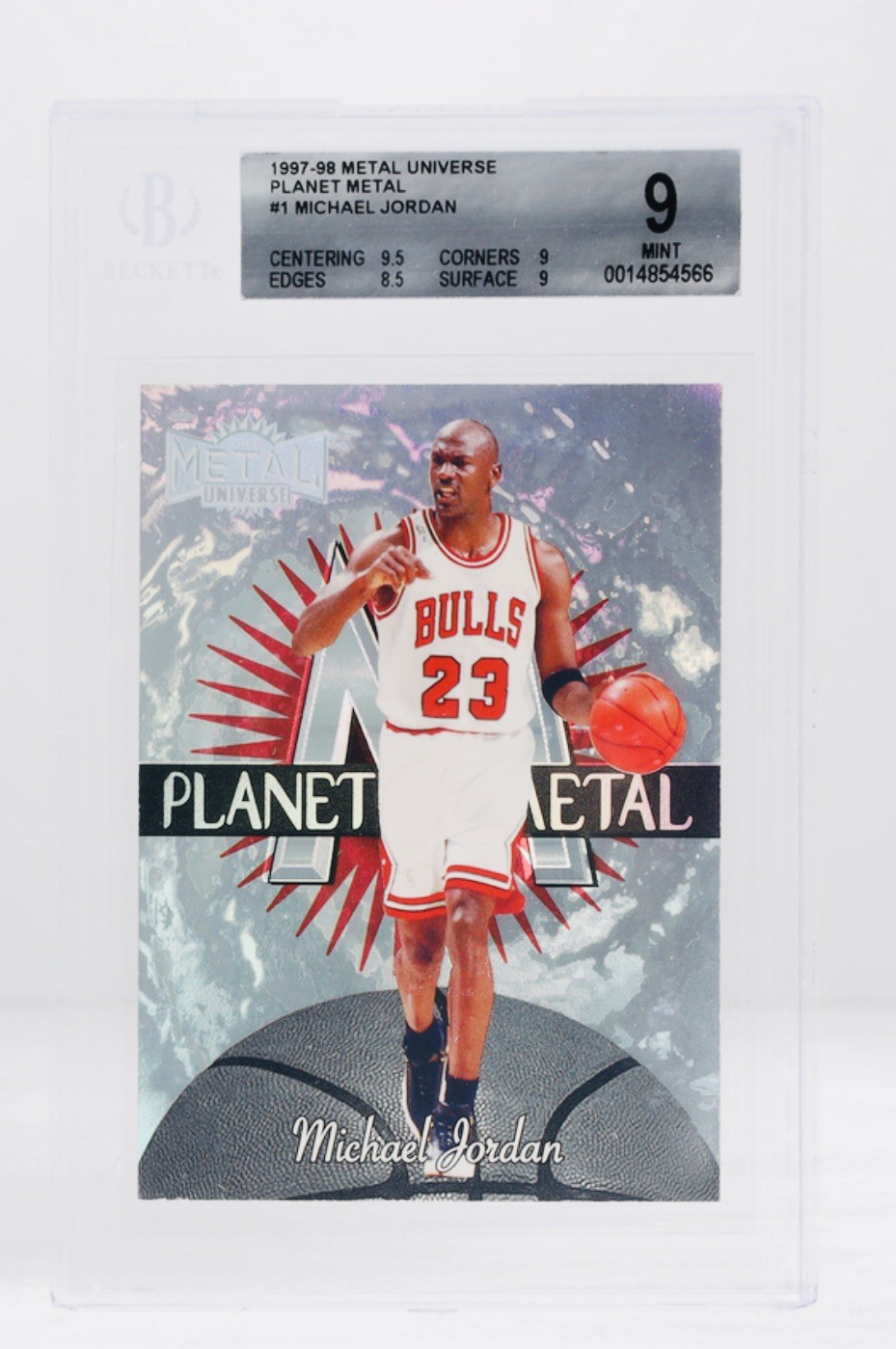 1997 PLANET METAL Michael Jordan PSA8 Metal Planet Michael NM-MT