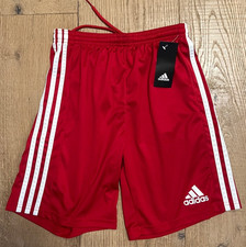 ADIDAS Youth Athletic Shorts Sz LARGE 24" W AEROREADY Basketball Red Soccer NWT