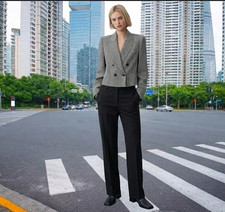 ZARA ZW COLLECTION SHORT HOUNDSTOOTH BLAZER sz M Retail price  99.90
