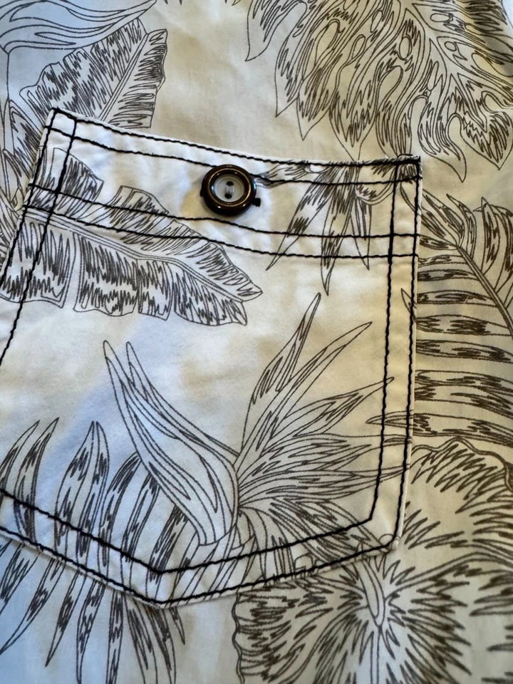 Eighty Eight Platinum Floral Botanical Button Down Shirt L Roll Sleeve Casual - Image 2 of 4