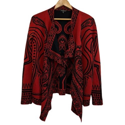 ETRO Wool Paisley Jacquard Waterfall Cardigan Sweater Size 42 (US 6) Italy