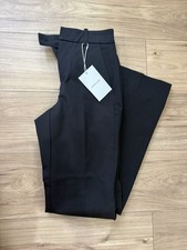 Everlane Women's Black Dress Pants Black Solid Flat Front Zipper Hook & Bar