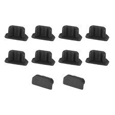 Silicone Micro USB Anti-Dust Stopper Cap Cover Black 10pcs