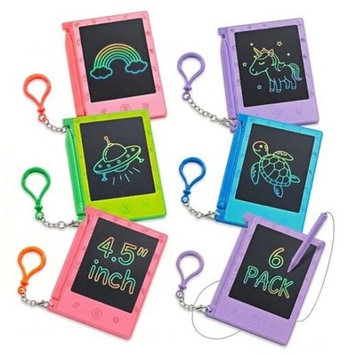 Mini LCD Writing Tablet for Kids - (Pack of 6) 4.5 Inch Colorful Doodle Board