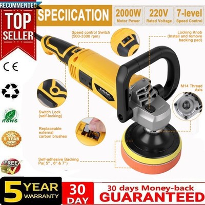 Car Buffer Polisher Waxer 7-Speed Rotary 5''6''+7'' Backing Plate Polishing Machine