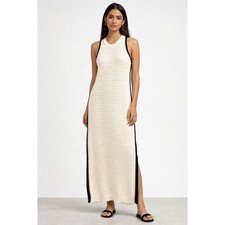 Universal Threads crochet maxi dress cream black lined with slip dress sz XS