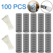 100 PIEZAS Lavadora Pelusa Trampa Malla Lazos Lavadora Filtro Drenaje Manguera Pantalla Caja