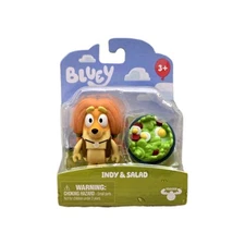 Bluey INDY & SALAD 2.5" Toy Figure & Accessory Set NEW