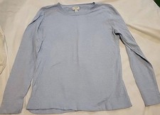 J. Crew Factory Teddie 100 Cotton Sweater Crewneck Women  s Medium Light Blue