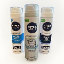 3 Pack: Nivea Men Sensitive Skin Stubble Shave Gel Cream - 7 oz each