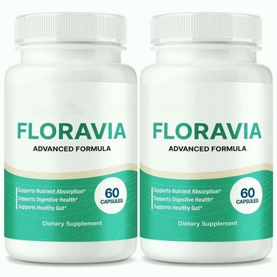1-2 Pack Floravia Supplement, All-Natural Detox Formula for Healthy Digestion