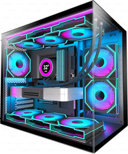 H3 ATX PC Case - Pre-Installed with 6 Infinity Mirror PWM ARGB Fans - Compact D