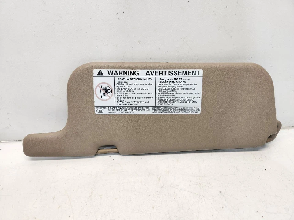 1998 Toyota Corolla Passenger Right Sun Visor - Tan Vinyl - Image 3 of 4