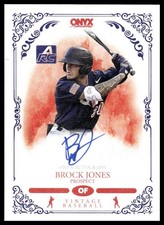 2022 Onyx Vintage #VABR Brock Jones Autographs Blue