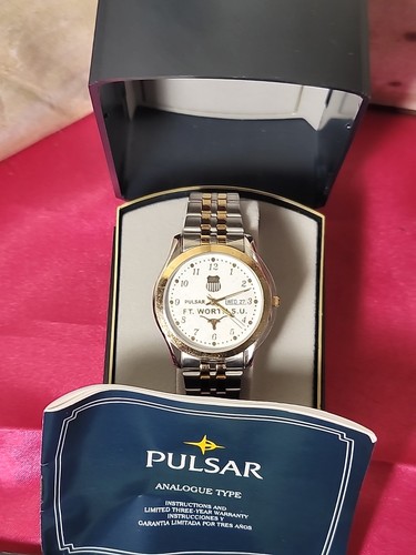 Vintage Pulsar By Seiko 7N33C Mens Watch Ft Worth S.U. Union Pacific Works - Picture 2 of 6
