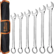 Heavy Duty Large SAE Wrench Set 6 Piece 12 Point Chrome Vanadium Steel with Case