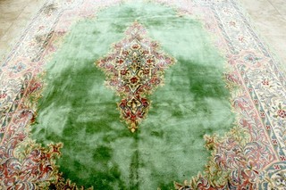 9X12 1960s MASTERPIECE MINT 300 KPSI HAND KNOTTED VEGETABLE DYE WOOL KERMANN RUG