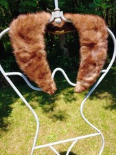 VINTAGE BROWN MINK FUR STOLE WRAP SHAWL FULLY LINED 35 in. X 3.5 in.
