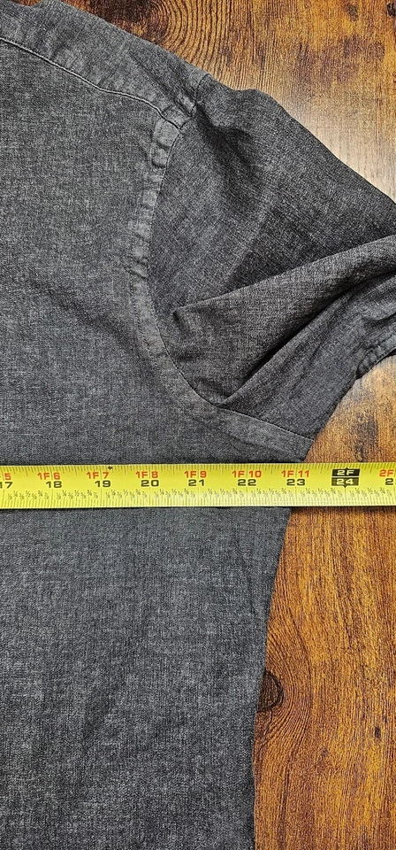 Camisa de vestir Michael Bastian ajustada para hombre L gris con botones mezcla de algodón Foto 4 de 4