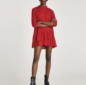 zara asymmetric cocktail skirt lace dress