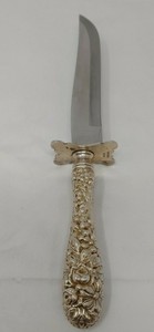 The Stieff Company Southern Roses Repousse Carving Knife Sterling Silver 925
