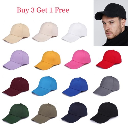 Baseball Cap for Men & Women Plain Solid 100% Cotton Hat Buy 3 Get 1 Free - Picture 12 of 27