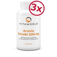 Vita World 3Er Pack Aronia Extrakt 500Mg 3 X 120 Kapseln Vegan Zink Selen