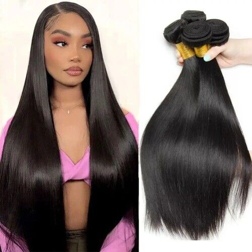 Glattes Echthaar Bündel Remy rohes natürliches reines Haar brasilianisches Haar gewebt - Bild 15 von 15