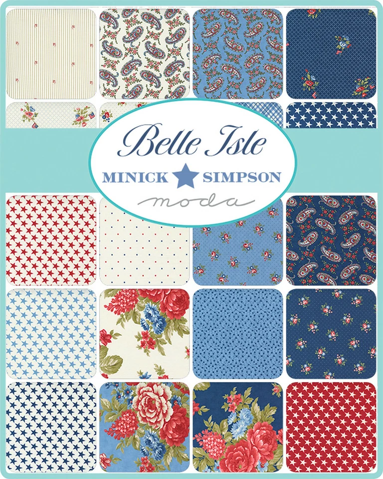 Belle Isle Moda Fat Eighths Bundle 100% Cotton 9"x22" Precut Fabric - Image 2 of 2