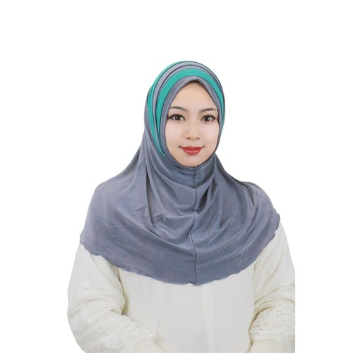 2 pezzi Amria Hijab sciarpa testa musulmana scialle cofano turbante berretto interno cappello ninja - Foto 33 di 75