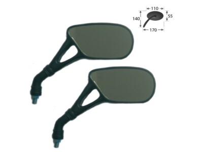 PROGRESS LINE Mini Spiegel Aero schwarz 2 Stück