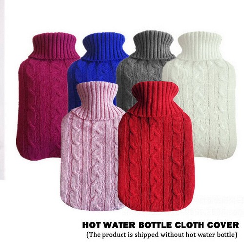 Removable Hot Water Bottle Cover Knitted Warm Hand Bag Soft Protective Cover - Picture 11 of 17