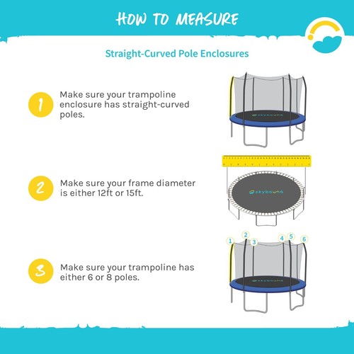 14ft Trampolin Netz PASST für Trampoline mit 6 geraden Stangen (NUR NETZ) - Bild 4 von 8
